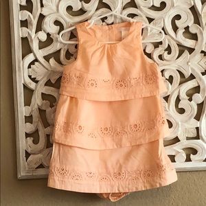 Janie and jack peach eyelet dress